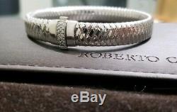 Roberto Coin 18k White Gold Diamond Primavera Bracelet Bangle Box