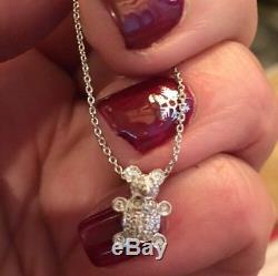 Roberto Coin 18k White Gold & Diamond Teddy Bear Pendant Necklace TINY TREASURES