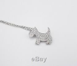 Roberto Coin 18k White Gold Pave Diamond Scottie Dog Pendant Necklace 16 NG681