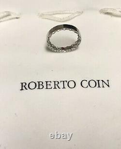 Roberto Coin 18k White Gold Princess Band Sz 7 NWOT