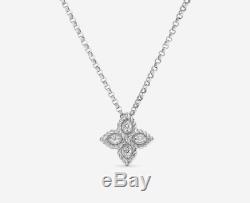 Roberto Coin 18k White Gold Princess Diamond Pedal Necklace