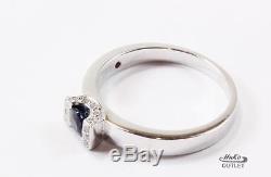 Roberto Coin 18k White Gold Sapphire Diamond Ring Engagement Sz 7/t54/uk O