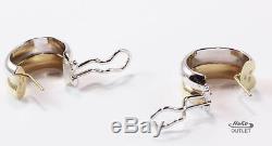 Roberto Coin 18k Yellow And White Gold Hoop Post With Omega Lock Earrings