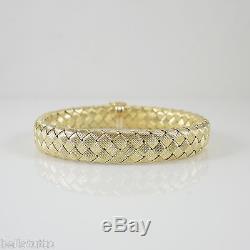 Roberto Coin 18k Yellow Gold 12mm Wide Woven Silk Bangle Bracelet