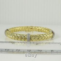 Roberto Coin 18k Yellow Gold 1.46tcw Silk Weave Diamond Station Bracelet