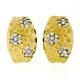 Roberto Coin 18k Yellow Gold 1ctw Diamond Hammered Textured Wide Huggie Earrings