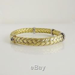 Roberto Coin 18k Yellow Gold. 48tcw Silk Weave 3 Diamond Station Bracelet