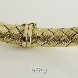 Roberto Coin 18k Yellow Gold. 48tcw Silk Weave 3 Diamond Station Bracelet