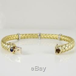 Roberto Coin 18k Yellow Gold. 48tcw Silk Weave 3 Diamond Station Bracelet