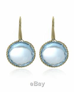 Roberto Coin 18k Yellow Gold And Blue Topaz Earrings 367130AYERBT