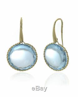Roberto Coin 18k Yellow Gold And Blue Topaz Earrings 367130AYERBT