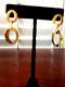 Roberto Coin 18k Yellow Gold Chic & Shine Triple Cirlce Drop Earrings Free Ship