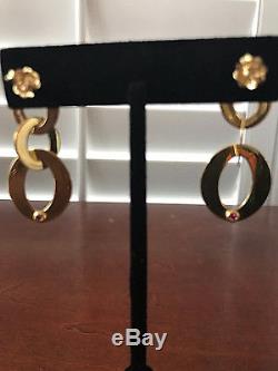 Roberto Coin 18k Yellow Gold Chic & Shine Triple Cirlce Drop Earrings Free Ship