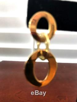 Roberto Coin 18k Yellow Gold Chic & Shine Triple Cirlce Drop Earrings Free Ship