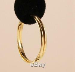 Roberto Coin 18k Yellow Gold Crossover Hoop Earrings 1.5 Inch/38.14mm