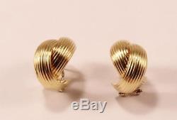Roberto Coin 18k Yellow Gold Crossover Post With Omega Lock Hoop Earrings