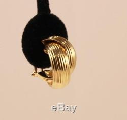 Roberto Coin 18k Yellow Gold Crossover Post With Omega Lock Hoop Earrings