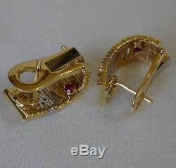 Roberto Coin 18k Yellow Gold & Diamond Earrings, Flex Collection, Original Box