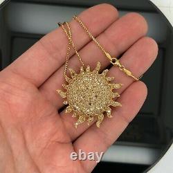 Roberto Coin 18k Yellow Gold Diamond Large Sunflower Pendant New $8500