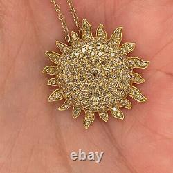 Roberto Coin 18k Yellow Gold Diamond Sunflower Pendant New $4899