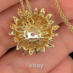 Roberto Coin 18k Yellow Gold Diamond Sunflower Pendant New $4899