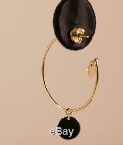 Roberto Coin 18k Yellow Gold Disc I Love You Hoop Drop Dangle Earrings