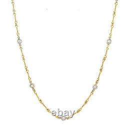 Roberto Coin 18k Yellow Gold Dog-Bone 7 Station Diamond Necklace 15.5