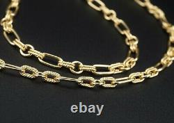 Roberto Coin 18k Yellow Gold Fancy Textured Cable Chain 20 3.5mm 15g NG897