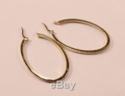 Roberto Coin 18k Yellow Gold High Oval Shape 1.77 Inch Drop Hoop Earrings