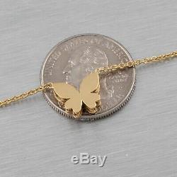 Roberto Coin 18k Yellow Gold Mariposa Butterfly Necklace 6.8 grams 16.25 RARE