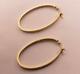 Roberto Coin 18k Yellow Gold Oval Shape 1.72 Inch Drop Large Hoop Earrings