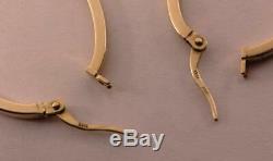 Roberto Coin 18k Yellow Gold Oval Shape 1.72 Inch Drop Large Hoop Earrings