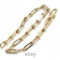 Roberto Coin 18k Yellow Gold Paperclip & Beaded-end Link Bracelet Ruby Clasp 8g