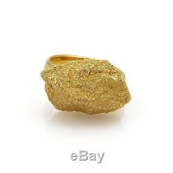 Roberto Coin 18k Yellow Gold Textured Nugget Ring Size 7.5