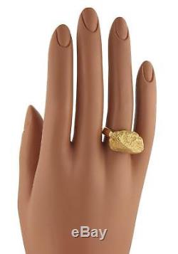 Roberto Coin 18k Yellow Gold Textured Nugget Ring Size 7.5