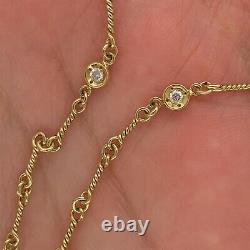 Roberto Coin 18k Yellow Gold Vintage Diamond Necklace 1/3ctw New $4200