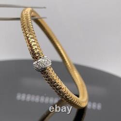 Roberto Coin 18k Yellow Gold With Diamond Station Flex Bracelet $2450