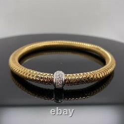 Roberto Coin 18k Yellow Gold With Diamond Station Flex Bracelet $2450