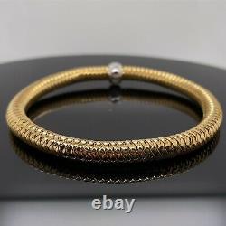 Roberto Coin 18k Yellow Gold With Diamond Station Flex Bracelet $2450