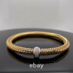 Roberto Coin 18k Yellow Gold With Diamond Station Flex Bracelet $2450