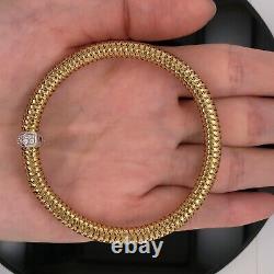 Roberto Coin 18k Yellow Gold With Diamond Station Flex Bracelet $2450