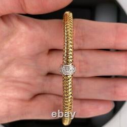 Roberto Coin 18k Yellow Gold With Diamond Station Flex Bracelet $2450