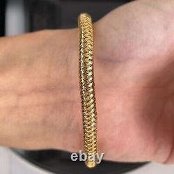 Roberto Coin 18k Yellow Gold With Diamond Station Flex Bracelet $2450