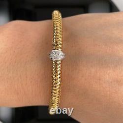 Roberto Coin 18k Yellow Gold With Diamond Station Flex Bracelet $2450