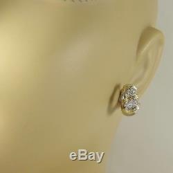 Roberto Coin 18k Yellow Goldwhite Gold Diamond Nabucco Huggie Hoop Earrings