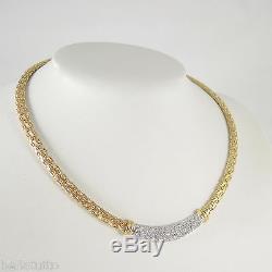 Roberto Coin 18k Yellow & White Gold 2.11tcw Silk Weave Diamond Necklace