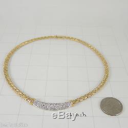Roberto Coin 18k Yellow & White Gold 2.11tcw Silk Weave Diamond Necklace