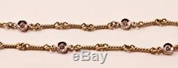 Roberto Coin 18k Yw Gold Dog Bone Chain 7-station Diamond Necklace 21 Inces Long