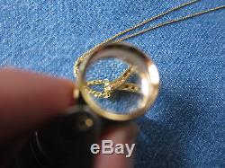 Roberto Coin 18k yellow Gold Diamond Wishbone Pendant Necklace 0.09tcw 16 Chain