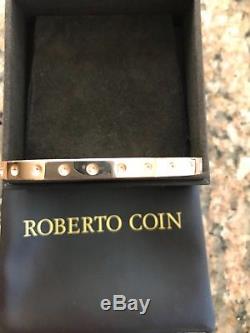 Roberto Coin 18kt Rose Gold Pois Moi Single Row Diamond Bangle Bracelet, Bnib